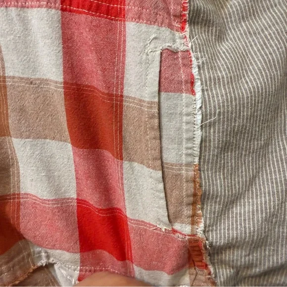 Red and Tan Plaid Button Down oversized shirt - Picture 12 of 12